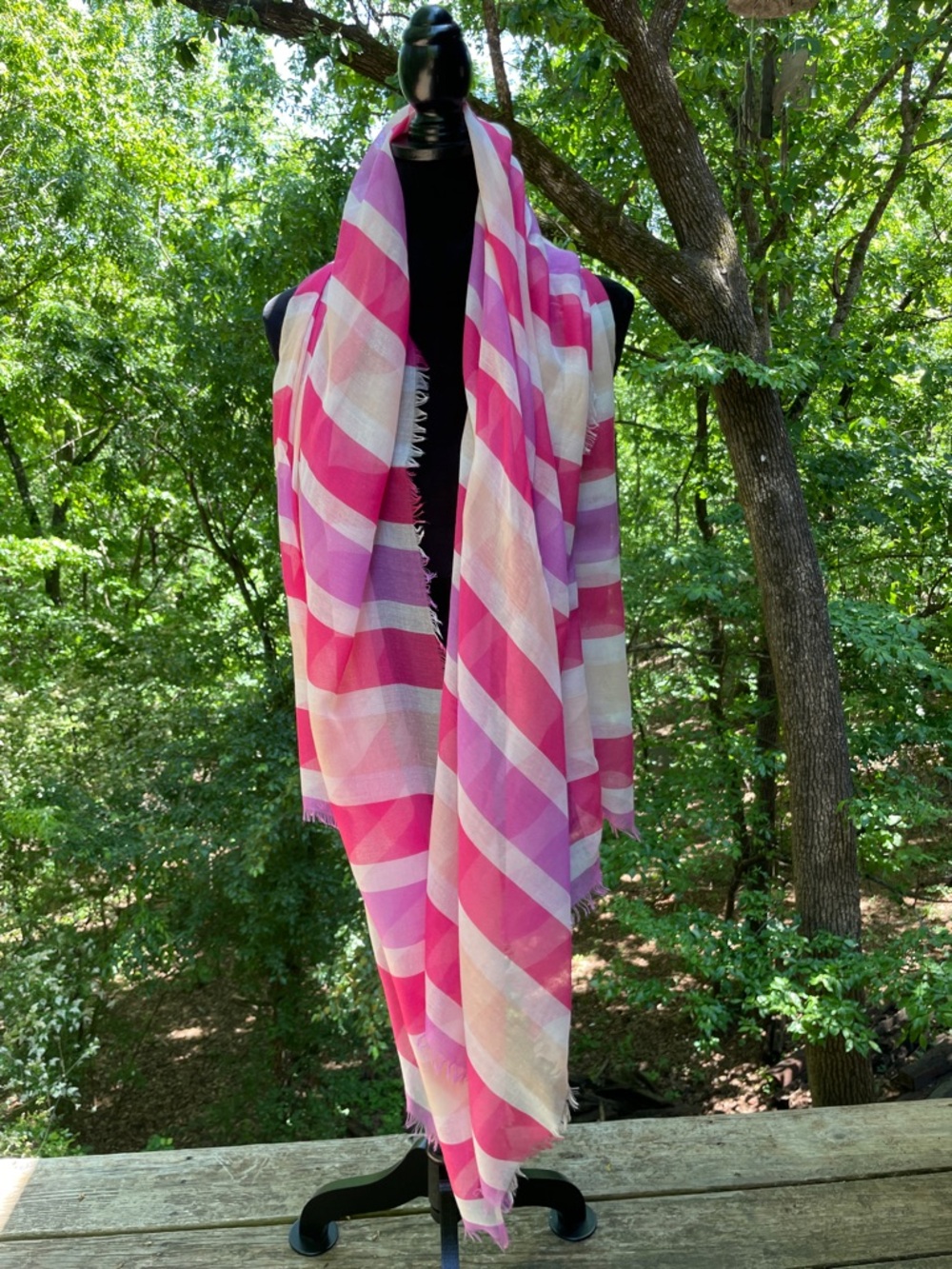 SHEER STRIPED SCARF